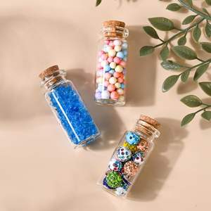 Petits bocaux en verre avec bouchon en liège Mini bocaux à message de souhait DIY décor pour l'hiver fête de noël mariage - Product Image 1