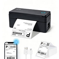 Imprimante d'étiquettes d'expédition 4x6 avec Bluetooth USB, grand bac à papier, imprimante d'étiquettes thermiques 4 pouces