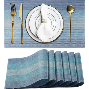 เสื่อผ้าฝ้ายซิลิโคนสานทรงกลมขนาด12X12เสื่อปูโต๊ะรับประทานอาหารสำหรับงานแต่งงานกันน้ำ - Product Image 6