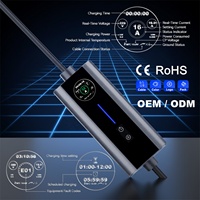 Station de recharge portable pour véhicules électriques, chargeur EV 11 kW 22 kW à courant commutable 6A 8A 10A 13A 16A 20A 24A 32A
