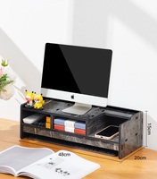 Support de moniteur d'ordinateur en bois moderne réglable Riser support pour ordinateur portable organisateur de bureau avec clavier de stockage iPad tablette pour un usage domestique