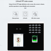 Écran de 2.8 pouces USB reconnaissance faciale empreinte digitale biométrique avec enregistreur de scanner et horloge xface100