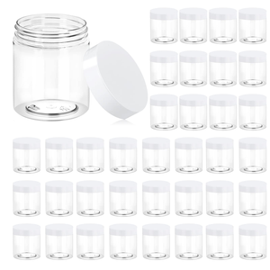 Pots en plastique vides de 50 ml, 100 ml, 4 oz, 6 oz, 200 ml, 8 oz avec couvercles, pots à crème en PET à large ouverture, contenants pour gommages corporels cosmétiques - Product Image 1