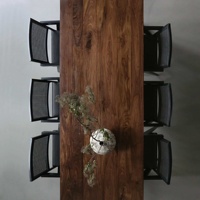 Table à manger en noyer sur mesure, style organique moderne, bureau de conférence en bois massif, longue table de direction pour hôtel écologique