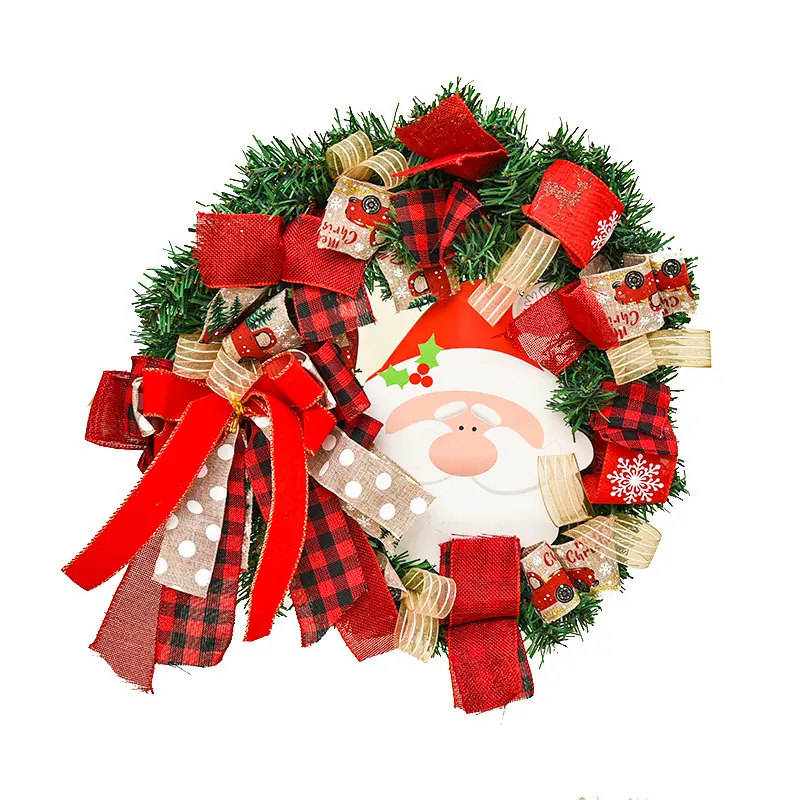 Handgemaakte Boerderij Krans Met Variant Rode Berry & Evergreen Leaf Rotan Base Christmas-Decor Ideaal Winter Kerst Krans