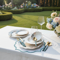 Service de table en porcelaine fine 24 pièces pour 6 personnes, design moderne doré, idéal pour les cadeaux d'affaires