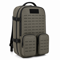Sac à dos tactique modulaire 600D TPU avec panneau frontal MOLLE, poches utilitaires, sangles de compression latérales, sac d'extérieur, vente en gros OEM