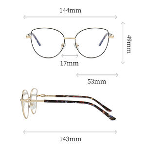 نظارات عالية الجودة للنساء نظارة فاخرة مضادة للضوء الأزرق إطار نظارات هلام المعابد النمط الكلاسيكي إطارات بصرية - Product Image 6