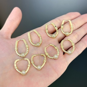 JXX Wholesale 14K Gold Plated <b>Fashion</b> Jewelry <b>Earring</b> Micro Inlay Zircon Custom Dainty Women huggies <b>Hoops</b> <b>Earring</b> - Product Image 2