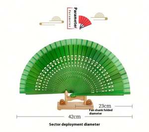 Éventail en bambou personnalisé avec logo imprimé, pliable, portable, décoration d'intérieur, motif floral blanc, cadeau promotionnel dans un sac OPP, lot de 101 pièces - Product Image 1