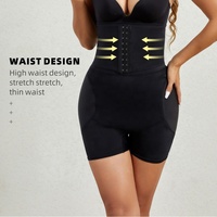 Shorty gainant taille haute avec crochets ajustables, contrôle du ventre et rembourrage rehausseur de fesses pour femme