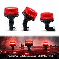SM812ACR 12-24V 12 LED Luz Estroboscópica de Advertencia de Emergencia de Alta Potencia para Montacargas, Autobús Escolar, Ámbar, Azul, Rojo