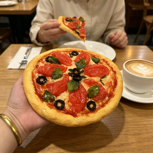 6Inch Pu Pizza Model Tomato Cheese Topping Restaurant Displays Menu Photography Food Italian Meat <b>Sauce</b> Flavor Fake Fast Display - Product Image 5