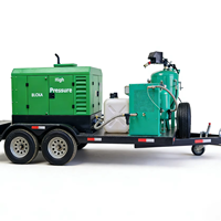 Machine de sablage mobile sans poussière DB800 montée sur remorque avec compresseur d'air diesel pour le nettoyage sur site