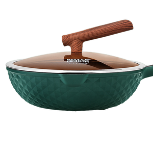 Chảo chống dính đá y tế cao cấp <span class=keywords><strong>2025</strong></span>, kích thước 32CM, thiết kế châu Âu thân thiện với môi trường, kèm nắp kính - Product Image 1