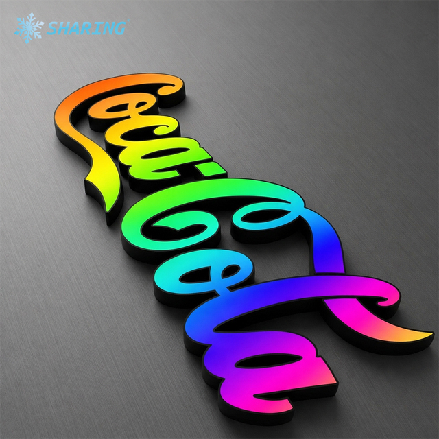 Custom RGB LED Channel Letters Illuminated 3D Full Color Business Logo Sign for Storefront Advertising