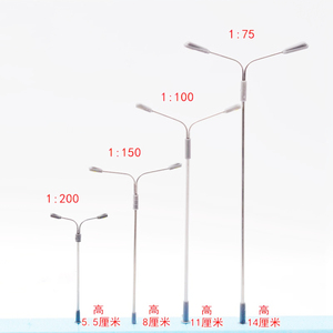 10 pièces HO <span class=keywords><strong>OO</strong></span> N échelle modèle chemin de fer LED lampadaires Miniature lampadaire de travail pour la disposition du Train, décor de jardin de maison de poupée - Product Image 6