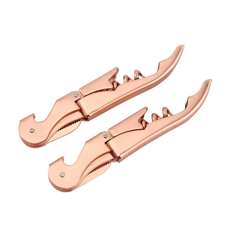 New Type Wholesale Rose Gold Can Opener Red Wine Bottle Opener