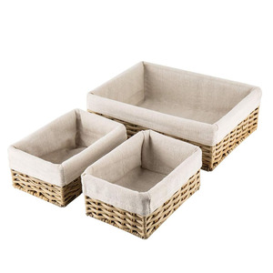 <b>Square</b> Eco-Friendly Paper Rope Food Storage Bread Box Kitchen Sink Desk Organizer Storage Drawer Paper <b>Basket</b> - Product Image 1
