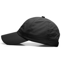 Gorra de Béisbol Ajustable de Color Sólido Perforada, 100% Poliéster, de Secado Rápido, Transpirable, con Logotipo Personalizable, Unisex, Gorras de Golf Lisas