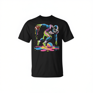 T-shirt Ice Cream Drip Football Sprinkles per adulti unisex nera 100% cotone - Product Image 2