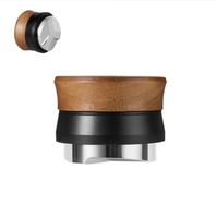 Distributeur de café à 3 lames avec couvercle en bois massif, niveleur de poudre d'espresso par gravité, outil de barista 51mm 53mm 58mm