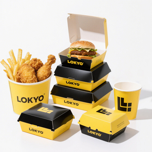 Lokyo cấp thực phẩm biểu tượng tùy chỉnh Burger hộp thức ăn nhanh lấy đi khoai tây chiên Bao bì hộp giấy - Product Image 1