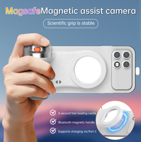 Poignée de caméra sans fil avec support magnétique, télécommande de zoom, pour utilisation sur lit et bureau, mode de prise de vue téléphonique, poignée magnétique pour téléphone en ABS