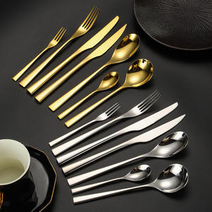 Juego de cubiertos de acero inoxidable A51 New Era, cuchillo, tenedor y cuchara de color sólido para comedor de adultos. - Product Image 1