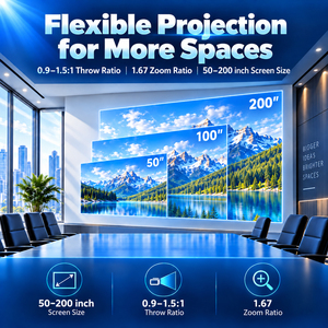 Proyector Láser Tricolor 4K PT40-SG, <span class=keywords><strong>4000</strong></span> Lúmenes, Proyector Inteligente para Reuniones y Cine en Casa con Enfoque Automático - Product Image 3