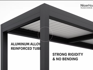 Pergola en aluminium 3x4, pergola motorisée à lames orientables avec éclairage LED pour <span class=keywords><strong>petit</strong></span> jardin ou patio - Product Image 6