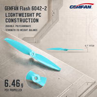 Hélices de drone GEMFAN 6042-2, 6 pouces, PC, haute efficacité, hélices de drone FPV, pas de 4,7, 2CW 2CCW, ensemble pour drone FPV longue portée