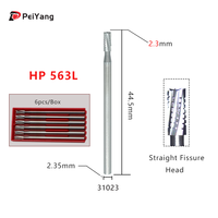 1 pièce Fraise en carbure de tungstène HP pour laboratoire dentaire, à tête droite pour fissures, outil de laboratoire