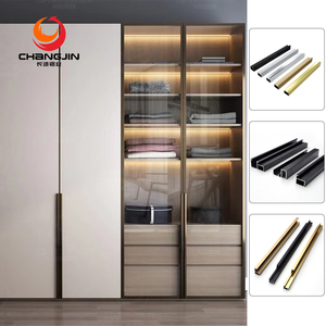 דלת ארון התקנה פשוטה עם מסגרת דק סגסוגת אלומיניום מסגרת רזה למטבח ארון משקאות - Product Image 3