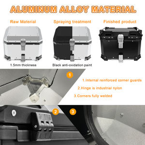 <span class=keywords><strong>Top</strong></span> <span class=keywords><strong>Case</strong></span> de Moto Tout-Terrain Solide et Durable en Alliage d'Aluminium avec Bande Élastique pour un Maintien Sécurisé du Casque et des Bagages - Product Image 3
