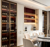 Mueble de Madera Sólida para Sala de Estar, Moderno y de Lujo, con Vitrina de Vidrio de Alta Calidad, Sin Formaldehído, de Gran Capacidad, para Botellas de Vino