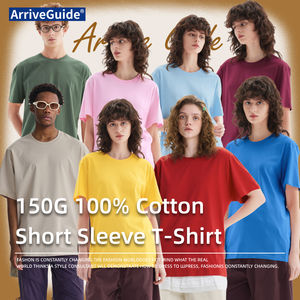 חולצות טי שירט חלקות לגברים, יוניסקס, 100% כותנה, צווארון עגול, 150 גרם, הדפסה בהתאמה אישית, סיטונאי OEM/ODM - Product Image 3