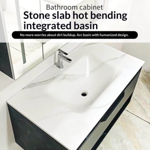 Losa de Pizarra Personalizada para Decoración del Hogar, Lavabo Integrado sin Juntas de Pizarra Termoformada, Mueble de Baño con Encimera Alta - Product Image 4