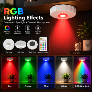 Projecteur LED RGB rechargeable à effet œil de chat, avec télécommande et fixation magnétique Type C, directement de l'usine - Product Image 1