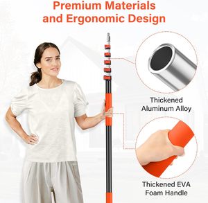 Asta Telescopica in Alluminio da 3,6 m Multiuso per Pulizie Domestiche, Filettatura Universale da 3/4'', Leggera e Professionale - Product Image 4
