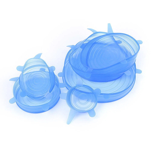 Lot de 6 couvercles extensibles en silicone pour ustensiles de cuisine, réutilisables, pour aliments et fruits, couvercles de pot en silicone, économiseurs d'aliments, pour casseroles, plats et bols de cuisine - Product Image 1