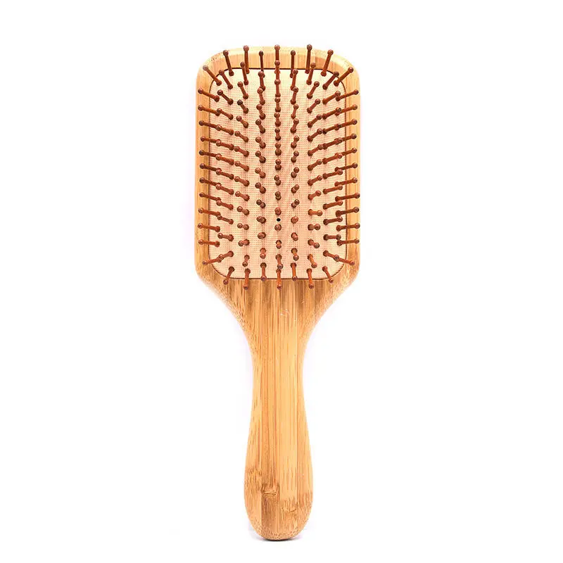 Ethink 100% Natural Eco-friendly Bamboo Paddle Hair Brush with Round Bamboo Bristles