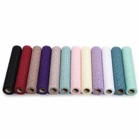 Rouleau de tissu en maille creuse 50 cm x 5 yards, filet multicolore pour emballage de bouquets de fleurs et cadeaux de mariage