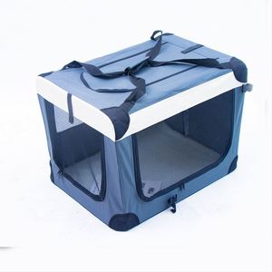 Factory Supply Luxury Modern Soft Foldable Dog <b>Crate</b> Stainless Steel Frame Collapsible Transport Box Easy Storage Portable - Product Image 3