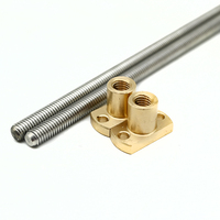 Ball Screw Brass Nut with Bearing Stainless Steel Factory Direct Customized Length 50-2000mm
