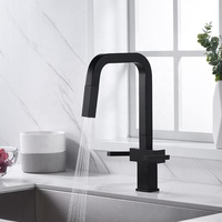 Robinet de cuisine en laiton chromé à double poignée pour hôtel, vente en gros, torneira cocina swing 360