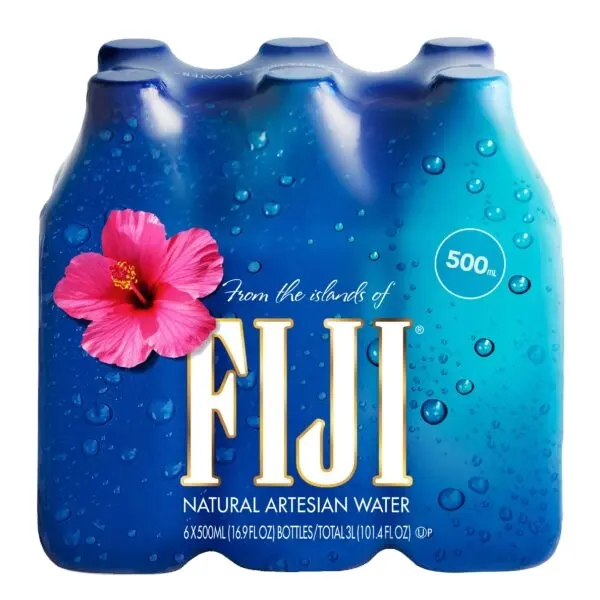 Fiji Natural Artesian Water 24X500 Ml bottiglia a molla imballaggio imballaggio peso in plastica scaffale origine vita minerale ISO Fresh Place