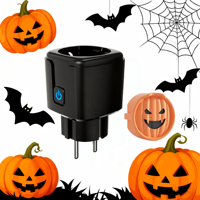 Prise intelligente WiFi SIXWGH Halloween Flip Design EU 16A avec commande vocale Alexa Google Home, minuterie et application pour fête effrayante