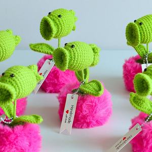 อุปกรณ์ตกแต่งกระถางต้นไม้ขนสัตว์ถักด้วยมือสำหรับใช้ในสำนักงานหรือในบ้าน - Product Image 1