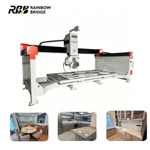 Scie <span class=keywords><strong>à</strong></span> pont CNC industrielle 5+1 axes, import CAD DXF, perçage <span class=keywords><strong>à</strong></span> angle multiple, polissage tout-en-un, <span class=keywords><strong>machine</strong></span> pour marbre et pierre frittée - Product Image 1